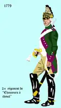 2e&nbsp;régiment de chasseurs à cheval de 1779 à 1784