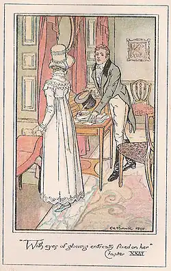 Anne tourne la tête vers Frederick, qui, penché sur un bureau, la regarde, la main posée sur une lettre