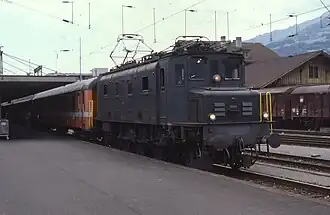 Ae 3/6I no&nbsp;10649 à Buchs SG, le 30 juillet 1988.