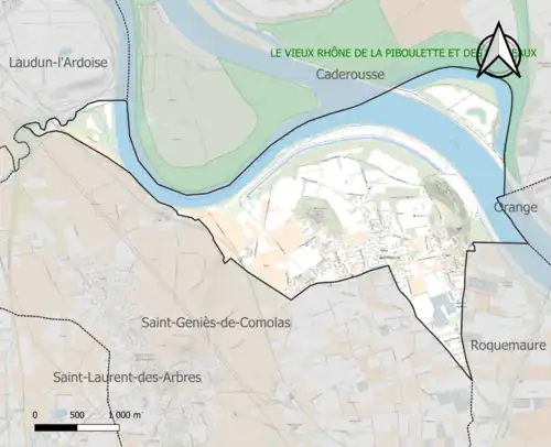 Carte de la ZNIEFF de type 1 sur la commune.