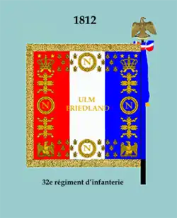 Drapeau du 32e&nbsp;RI de 1812 à 1814 (revers)