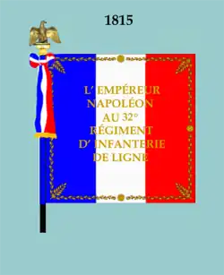Drapeau du 32e&nbsp;RI en 1815 (avers)