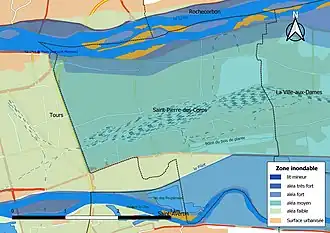 Carte des zones inondables de la commune.