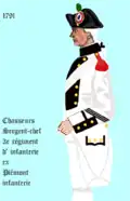 3e&nbsp;régiment d’infanterie de ligne de 1791 à 1792