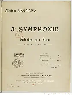 Image illustrative de l’article Symphonie no 3 de Magnard