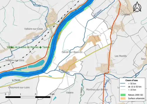 Carte du site Natura 2000 de type SIC localisé dans la commune.
