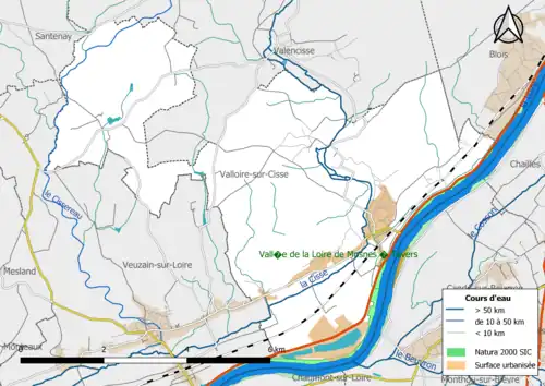 Carte de la zone Natura 2000 de type SIC localisée sur la commune.