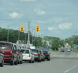 Le terminus de l'autoroute 420 à l'intersection de Stanley Ave