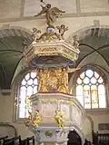 La chaire à prêcher de l'église de Saint-Thégonnec, en France.