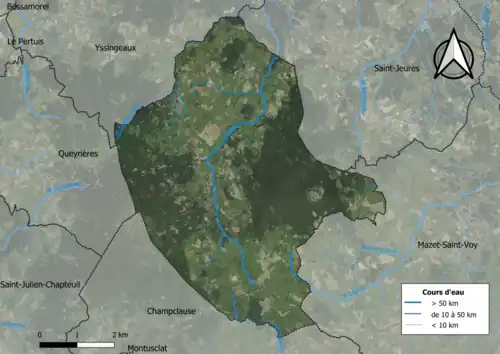 Vue aérienne du territoire communal.