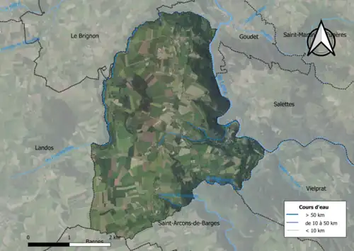 Vue aérienne du territoire communal.