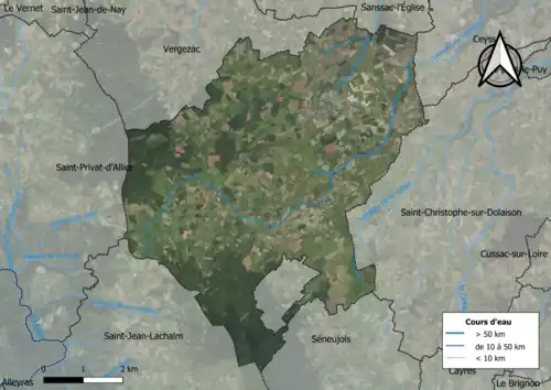 Vue aérienne du territoire communal.