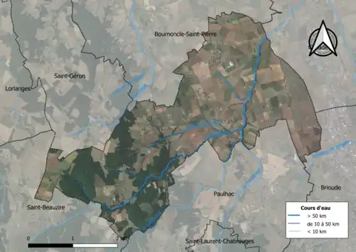Vue aérienne du territoire communal.