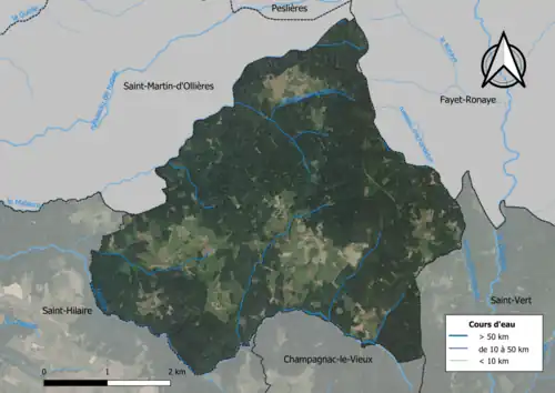 Vue aérienne du territoire communal.