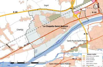 Carte en couleurs du réseau routier, avec indication des trafics.