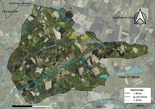 Carte orthophotographique de la commune en 2016.