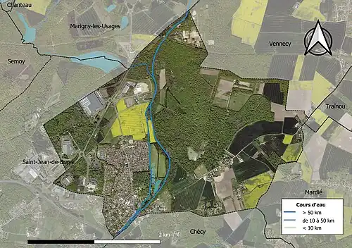 Carte orthophotographique de la commune en 2016.