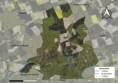 Carte orthophotographique de la commune en 2016.