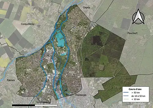 Carte orthophotographique de la commune en 2016.