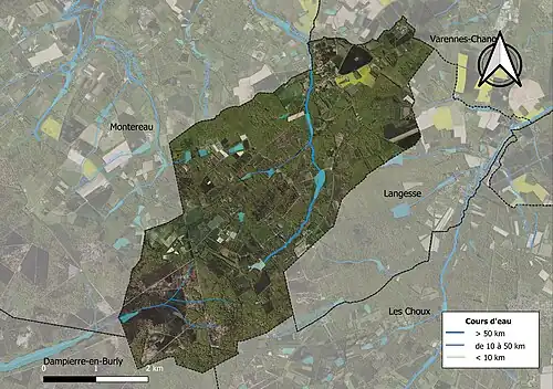 Carte orthophotographique de la commune en 2016.