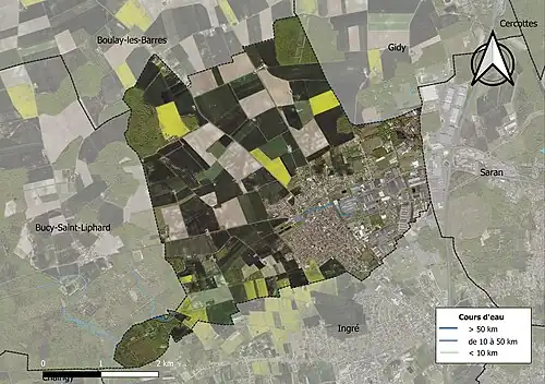 Carte orthophotographique de la commune en 2016.