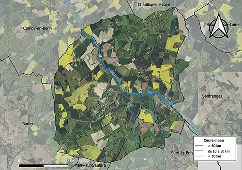 Carte orthophotographique de la commune en 2016.