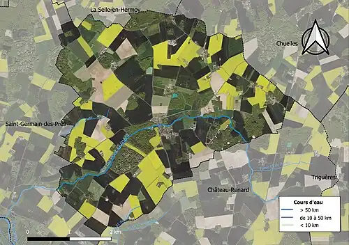 Carte orthophotographique de la commune en 2016.