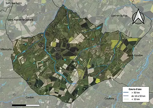 Carte orthophotographique de la commune en 2016.