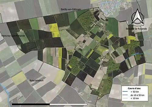 Carte orthophotographique de la commune en 2016.
