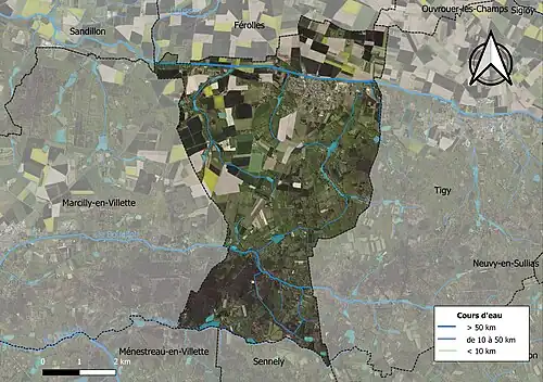 Carte orthophotographique de la commune en 2016.