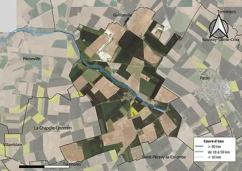 Carte orthophotographique de la commune en 2016.