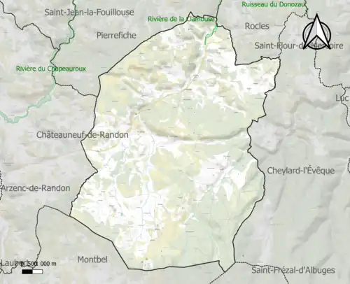 Carte de la ZNIEFF de type 1 sur la commune.