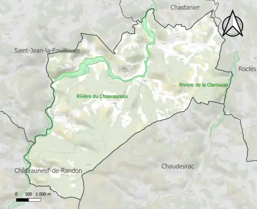 Carte des ZNIEFF de type 1 sur la commune.