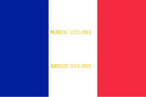 représentation des inscriptions sur le drapeau du 4e RST.