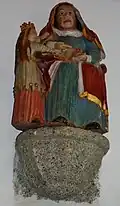 Chapelle de Loc-Mazé : statue de sainte Anne et de la Vierge Marie.