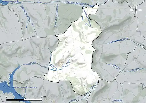 Carte hydrographique de la commune.