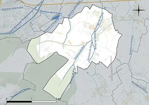 Carte hydrographique de la commune.
