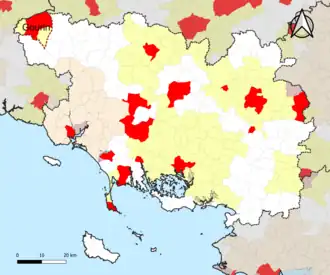 Localisation de l'aire d'attraction de Gourin dans le département du Morbihan.