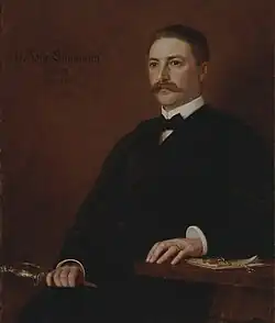 Johannes Baumann, demi-frère d'Ida Baumann et peint par celle-ci, vers 1910, Bibliothèque cantonale d'Appenzell Rhodes-Extérieures.