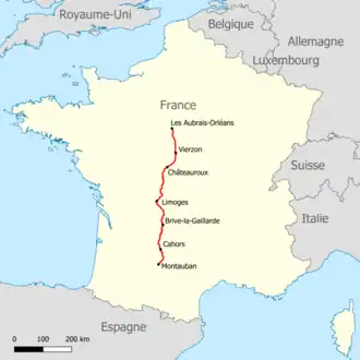 Voir la carte de la ligne.