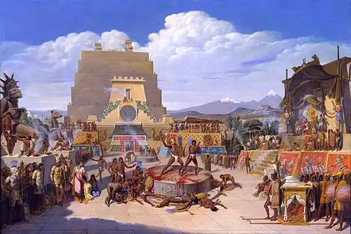 Reconstitution d'un sacrifice gladiatorial (vers 1838), huile sur toile, Musée Soumaya, Mexico