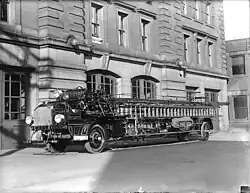 Aerial American LaFrance, Adelaide Street Firehall c. 1934