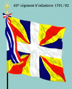 Drapeau du 63e régiment d'infanterie de ligne de 1791 à 1793