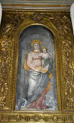 La Madonna della Scala, fresque d'un auteur anonyme du XVe&nbsp;siècle provenant de l'église détruite de Santa Maria alla Scala, conservée dans l'église San Fedele de Milan.