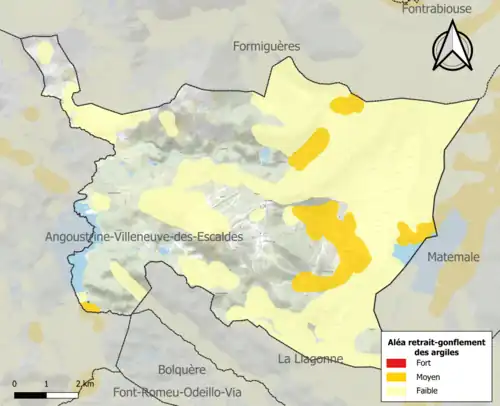 Carte des zones d'aléa retrait-gonflement des argiles.