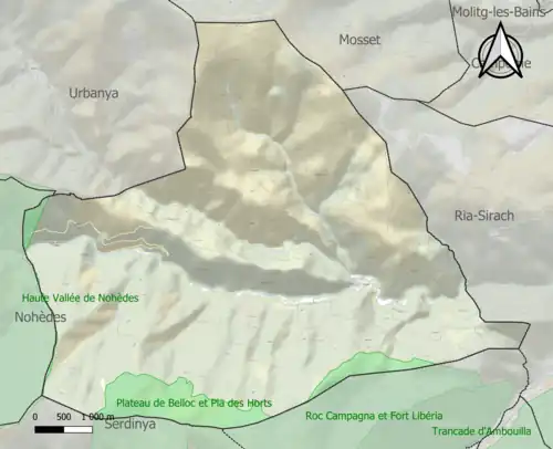 Carte des ZNIEFF de type 1 sur la commune.