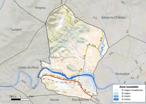 Carte des zones inondables.