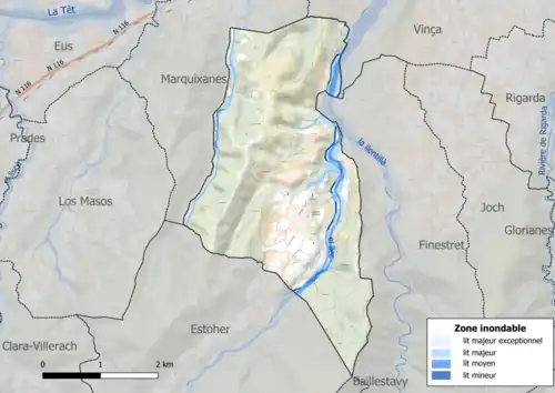 Carte des zones inondables.