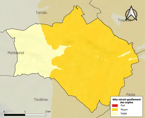 Carte des zones d'aléa retrait-gonflement des argiles.
