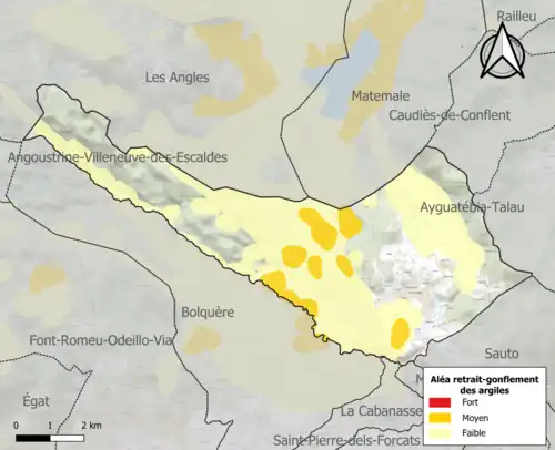 Carte des zones d'aléa retrait-gonflement des argiles.